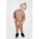 Harika Kids Erkek Bebek Çocuk İki İplik Kumaş Orta Kalınlık Örme Basic Alt Üst Eşofman Takımı - Koyu Kahverengi - 6 Ay