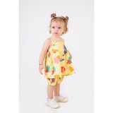 Harika Kids Kız Bebek Tunik Model Şortlu Alt-Üst Takım - 9 Ay - Sarı
