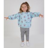 Harika Kids Kız Bebek&çocuk Iki Iplik Kumaş Orta Kalınlıkta Örme Basic Oversize Alt Üst Eşofman Takımı - Mavi - 6 Ay