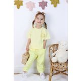 Harika KIDS Kız Çocuk Keten Şortlu Nakışlı Şortlu İkili Takım