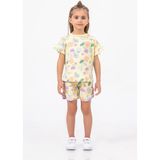 Harika Kids Kız Çocuk Kısa Kollu Şortlu Tavşan Baskılı Yazlık Basic Takım 2-5 Yaş - 2 Yaş - Sarı
