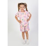 Harika Kids Kız Çocuk Kısa Kollu Şortlu Tavşan Baskılı Yazlık Basic Takım 2-5 Yaş - Ekru - 2 Yaş