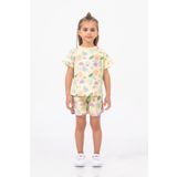 Harika KIDS Kız Çocuk Kısa Kollu Şortlu Tavşan Baskılı Yazlık Basic Takım 2-5 yaş