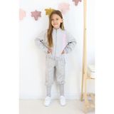 Harika Kids Kız Çocuk Paça Ribana Model Fermuarlı Eşofman Takımı - Gri - 7 Yaş