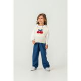 Harika Kids Kız Çocuk Triko Kazak-Gömlek-Kot Pantolon 3'lü Takım - Beyaz - 5 - 6 Yaş