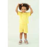 Harika Kids Kız Çocuk Yakalı Be Happy Baskılı Şortlu Ikili Takım - 9 Ay - Sarı