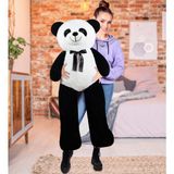 Harika Peluş Fabrikası 140 cm Papyonlu Panda (%100 Yerli - Kırmızı