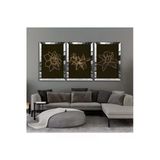 Harikabirev |Gold Çiçek Kombini 001 |Pleksi Çerçeveli Mdf Tablo 3Dky