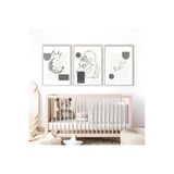 Harikabirev Harikabirev|Bebek-Çocuk Odası Çizgi Anne-Bebek Dekoratif 01 |Ahşap Çerçeveli 3Lü Mdf Tablo