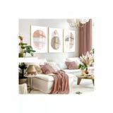 Harikabirev Harikabirev|Ekru-Kiremit-Bej-Yeşil Renk Yeni Bohem Set 35 Minimalist |Çerçeveli Cam Tablo 3Lü Dikey
