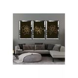 Harikabirev Harikabirev|Gold Çiçek Kombini 001 |Pleksi Çerçeveli Mdf Tablo Krfz