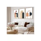 Harikabirev Harikabirev|Krem-Lacivert Model Bohem 01 Ahşap Çerçeveli Mdf Tablo|Ahkrfz