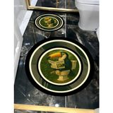 Harikabirev|banyo ve Tuvalet Yuvarlak Paspası Gazete Okuyan Tukan Kuşu Modern |yvrlkpsps - Krem - Gri