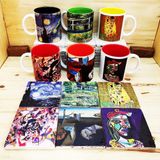 Harikapoli Dali,Van Gogh,Picasso,Kandinsky,Klimt,Monet Tasarımlı 6'lı Renkli Kupa ve Taş Bardak Altlığı Seti - 1 Adet - 330 ml