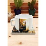 Harikapoli Kediler ve Sanat/johannes Vermeer The Milkmaid Set 4 - Fincan Kupa-Taş Bardak Altlığı 1 - Karışık İşleme
