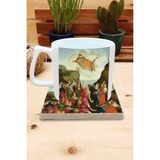 Harikapoli Kediler ve Sanat/sarı Kedi Set 10 - Yelken Fincan Kupa-Taş Bardak Altlığı 3 - Karışık İşleme