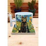 Harikapoli Kediler ve Sanat/van Gogh Set 9 - T Kulplu Fincan Kupa-Taş Bardak Altlığı 3 - Karışık İşleme