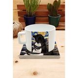 Harikapoli Kediler ve Sanat/van Gogh Yıldızlı Gece The Starry Night Set 4 - Fincan Kupa-Taş Bardak Altlığı 4 - Karışık İşleme