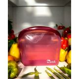 Harım Pack Medikal Silikon Saklama Poşeti 3500mL – Tekrar Kullanılabilir, Sızdırmaz, Dondurucu & Mikrodalga Uyumlu Gıda Kabı - Vişne