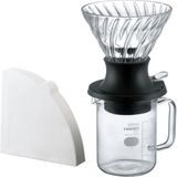 Hario Harıo Start-Stop Damlatıcı Seti 200ML El Filtreli Kahve Makinesi | SSD-5012-B, Siyah