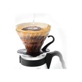 Hario V60 02 Dripper (Siyah Cam) - Ahşap
