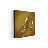 Harita Sepeti 3D Efekt Altın İnsan Kanvas Tablo, Altın Duvar Dekoru, Altın Gold Efekt-5365 90 X 90 Karışık Hs-5365