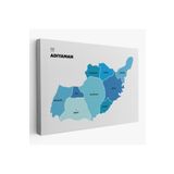 Harita Sepeti Adıyaman Ili Ve Ilçeler Haritası Dekoratif Kanvas Tablo 1249 150 X 85 Karışık Hs-1249