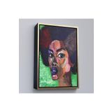 Harita Sepeti Altın Çerçeveli Afrikalı Kadın Portresi Pop Art Duvar Tablosu 55 X 75 Altın Frm6004