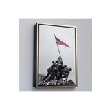 Harita Sepeti Altın Çerçeveli Amerika Bayrağı Diken Askerler Dekoratif Duvar Tablosu 55 X 75 Altın Frm6228