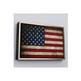 Harita Sepeti Altın Çerçeveli Amerika Birleşik Devletleri Bayrağı Rustik Kanvas Tablo 55 X 75 Altın Frm_5412
