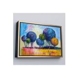 Harita Sepeti Altın Çerçeveli Bahçe Çiçeği Dekoratif Kanvas Duvar Tablosu 75 X 105 Altın Frm_3594