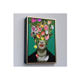 Harita Sepeti Altın Çerçeveli Çiçek Başlı Ünlü Ressam Portresi Kanvas Tablo 40 X 55 Altın Frm_5131