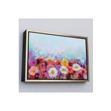 Harita Sepeti Altın Çerçeveli Güzel Çiçekler Yağlıboya Görünüm Dekoratif Kanvas Duvar Tablo 25 X 35 Altın Frm_3440