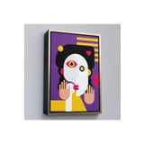 Harita Sepeti Altın Çerçeveli İkonik Pop Art Asyalı Kadın Tablosu 25 X 35 Altın Frm357