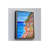 Harita Sepeti Altın Çerçeveli İtalya La Bella Positano Amalfi Sahili Duvar Tablosu 25 X 35 Altın Frm6237