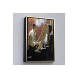 Harita Sepeti Altın Çerçeveli Piyano Çalan Adam Ve Kadın Duvar Tablosu 40 X 55 Altın Frm_6191
