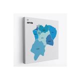 Harita Sepeti Artvin İli Ve İlçeler Haritası Dekoratif Kanvas Tablo 1275 70 X 70 Karışık Hs-1275