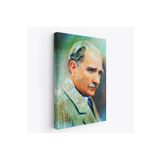 Harita Sepeti Atatürk Portre Tablosu Mustafa Kemal Atatürk Dikdörtgen Dekoratif Kanvas Tablo-Cl-62 50 X 70 Karışık Hs-Cl-62