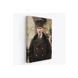 Harita Sepeti Atatürk Portre Tablosu Mustafa Kemal Atatürk Dikdörtgen Dekoratif Kanvas Tablo-Fa-125 70 X 100 Karışık Hs-Fa-125