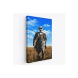 Harita Sepeti Atatürk Portre Tablosu Mustafa Kemal Atatürk Dikdörtgen Dekoratif Kanvas Tablo-Fe-129 50 X 70 Beyaz Hs-129