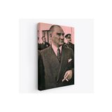 Harita Sepeti Atatürk Portre Tablosu Mustafa Kemal Atatürk Dikdörtgen Dekoratif Kanvas Tablo-Fh-132 50 X 70 Karışık Hs-Fh-132