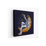 Harita Sepeti Ayda Dinlenen Astronot Kanvas Tablo-5099 70 X 70 Karışık Hs-5099