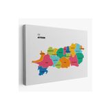 Harita Sepeti Aydın İli Ve İlçeler Haritası Dekoratif Kanvas Tablo 1276 95 X 55 Karışık Hs-1276