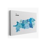 Harita Sepeti Aydın İli Ve İlçeler Haritası Dekoratif Kanvas Tablo 1278 150 X 85 Karışık Hs-1278