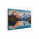 Harita Sepeti Bachalpsee Gölü Ve İsviçre Alpleri Dekoratif Kanvas Duvar Tablosu-3624 125 X 210 Karışık Hs-3624