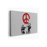 Harita Sepeti Bansky, Barış İşareti Yapan Askerler Kanvas Tablosu-5109 95 X 165 Karışık Hs-5109