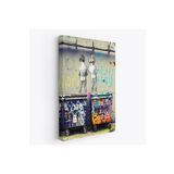 Harita Sepeti Bansky Çöp Kutusuna İşeyen Çocuklar Kanvas Tablosu/Hayat Kısa-5115 35 X 50 Karışık Hs-5115