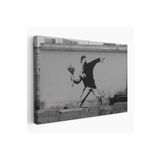 Harita Sepeti Bansky'Nin Çiçek Atan Adam Eseri Kanvas Tablo-5014 125 X 210 Karışık Hs-5014