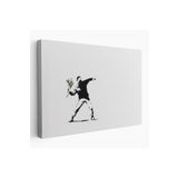Harita Sepeti Bansky'Nin Çiçek Atan Adam Eseri Kanvas Tablo-5111 125 X 210 Karışık Hs-5111