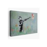 Harita Sepeti Bansky'Nin Makineli Tüfekli Çocuk İsimli Eseri Kanvas Tablo, No Parking-5008 95 X 165 Karışık Hs-5008
